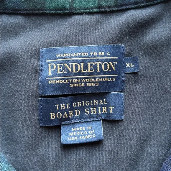 Pendleton Original Board Shirt Authentic Black Watch Tartan Wool Loop Collar XL - Picture 3 of 12